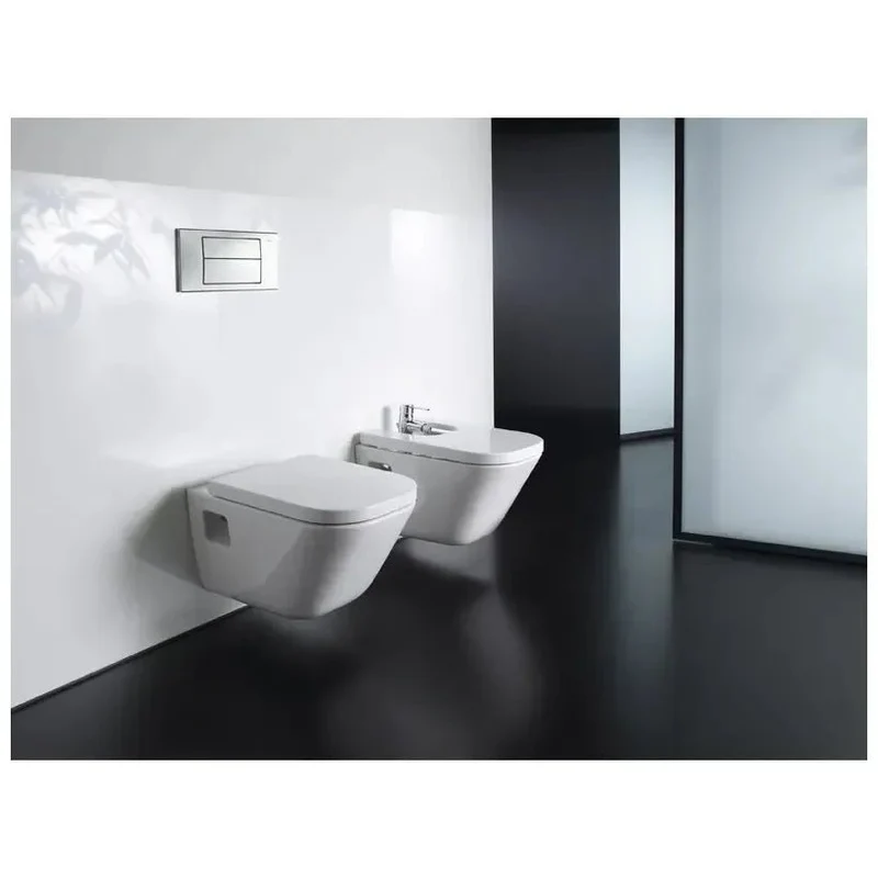 Roca The Gap Compact – Pack de Inodoro Suspendido con Bastidor y Placa, Salida Horizontal, Blanco