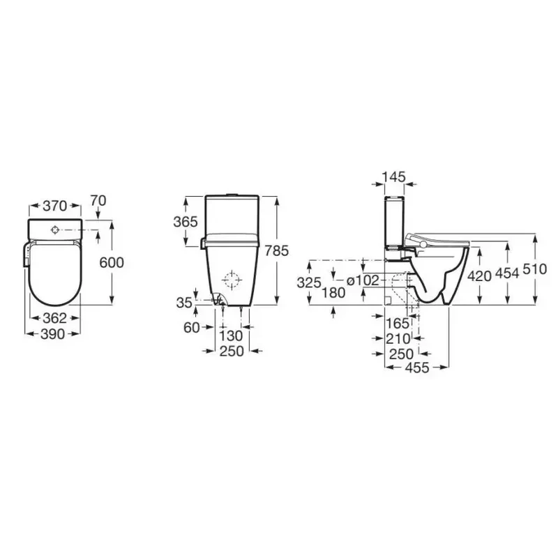 Roca Ona A803461S01 – Inodoro de Pie Completo, Salida Dual, Blanco