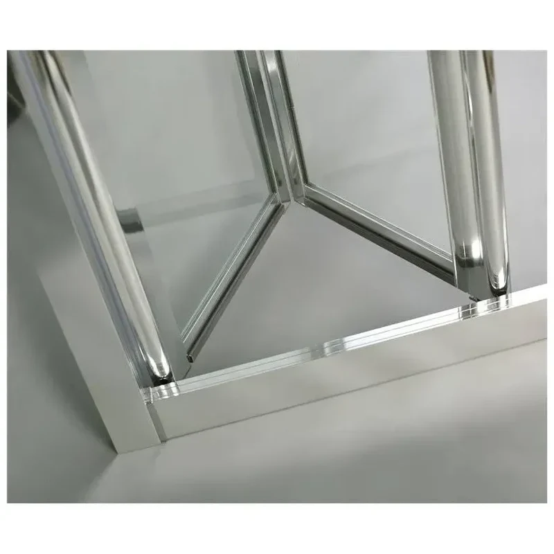 Mampara Frontal Plegable AKORD GME 2 Hojas Vidrio Templado 4mm Aluminio Plata Brillo Reversible EnduroShield