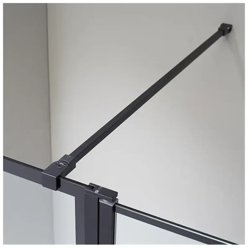 Mampara de Ducha Frontal 2 Paneles Fijos Negro Mate SCREEN BLACK CHESS ANGULAR GME | A Medida 70-120cm