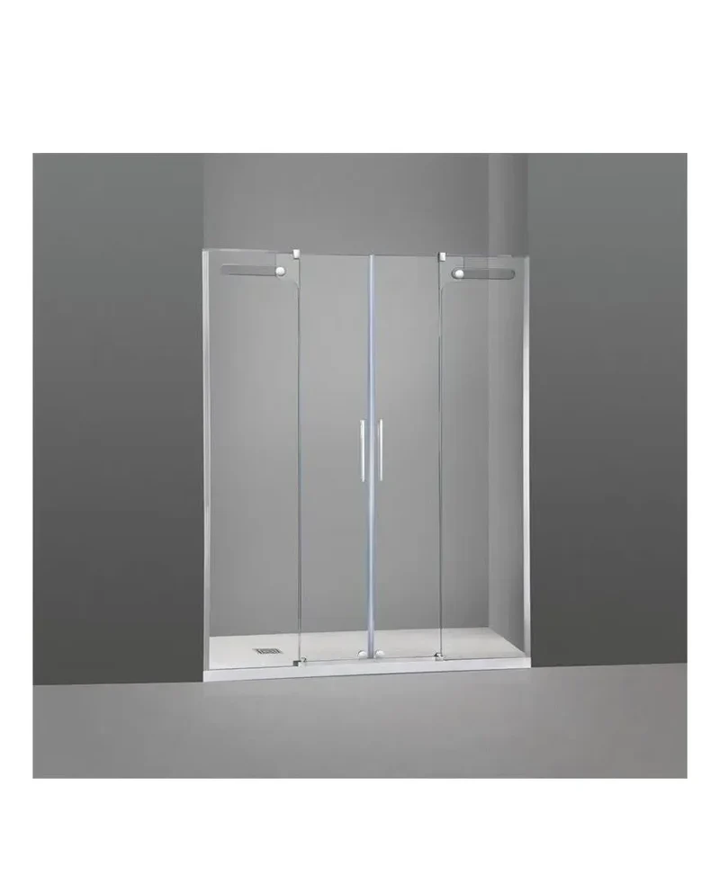 Mampara Frontal VETRUM GME 4 Hojas 2 Correderas Vidrio Templado 8mm/10mm Acero Inoxidable Reversible
