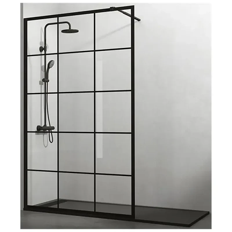Mampara de Ducha SCREEN BLACK CHESS GME – Panel Fijo 195 cm, Vidrio Templado 8 mm, Aluminio Negro Mate, Antical EnduroShield, Reversible y A Medida