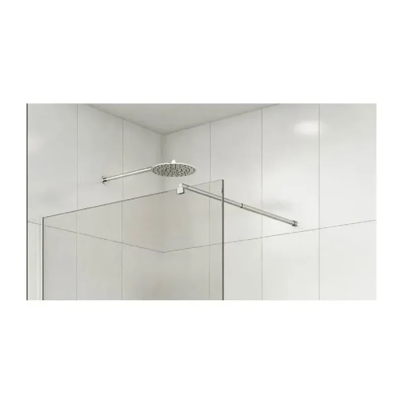 Mampara de Ducha Minimalista con Panel Fijo | Vidrio Templado 8mm y Antical EnduroShield | Aluminio Plata Brillo | Ancho 68-118cm | Altura 195cm | Reversible