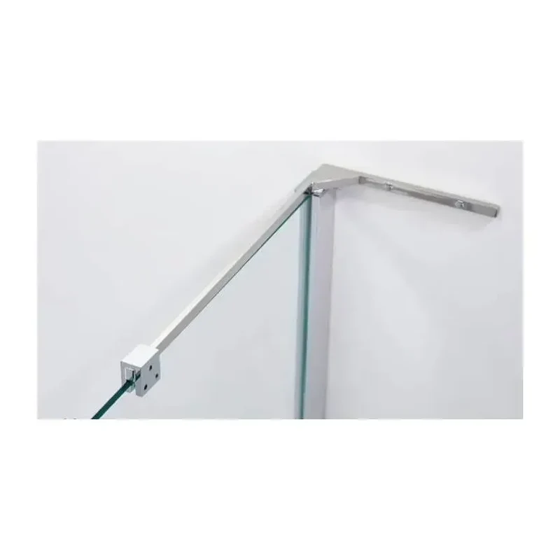 Mampara de Ducha Minimalista con Panel Fijo | Vidrio Templado 8mm y Antical EnduroShield | Aluminio Plata Brillo | Ancho 68-118cm | Altura 195cm | Reversible