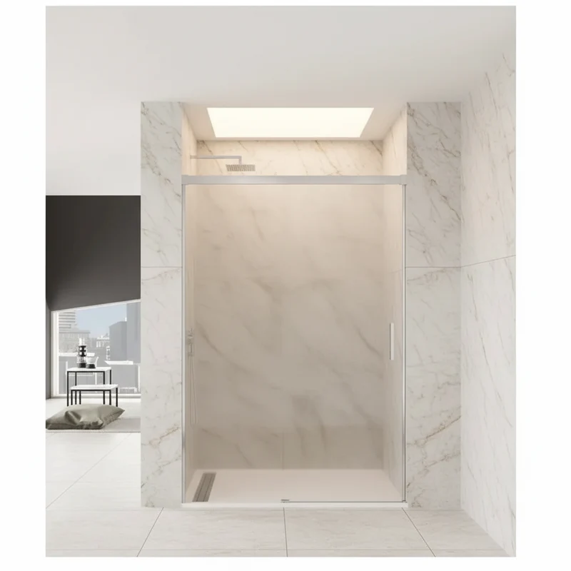 Mampara de Ducha Corredera BASIC GME – Vidrio Templado 6mm, Ajustable 95-200cm, Antical EnduroShield, Perfiles Aluminio Plata Brillo