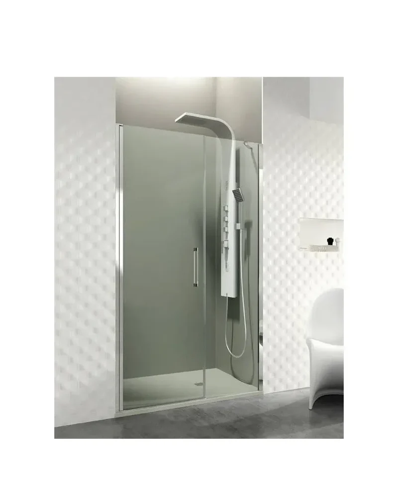 Mampara Frontal de Ducha Abatible y Fija OPEN GME – Vidrio Templado 6mm, Aluminio Plata Brillo, Reversible, Tratamiento Antical EnduroShield