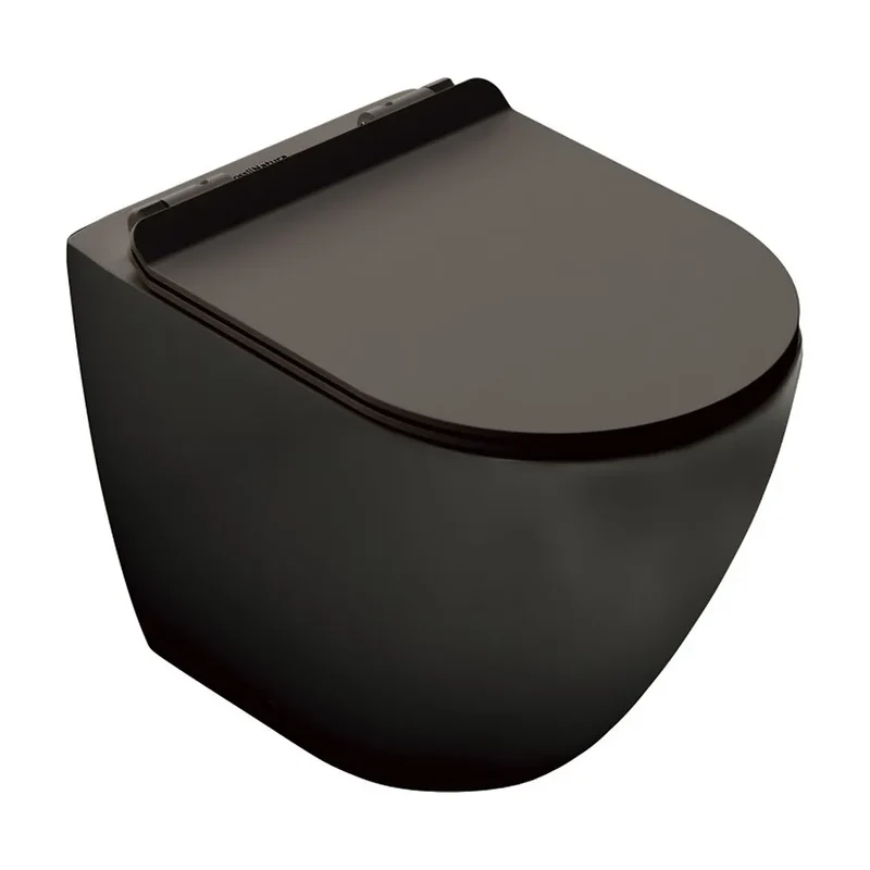 Inodoro Suspendido Rimless Venecia Fossil Natura Negro Mate