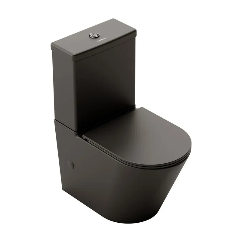 Inodoro Completo de Suelo Venecia Fossil Natura Negro Mate