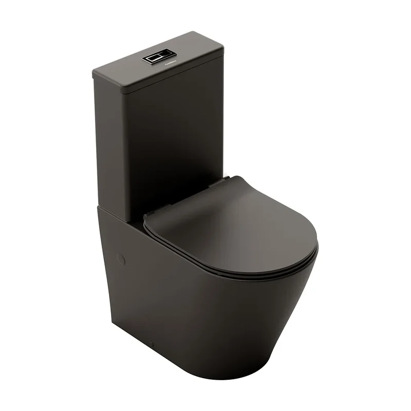 Inodoro Completo de Suelo Bolonia Fossil Natura Negro Mate