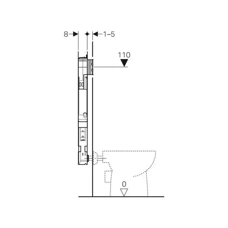 Geberit Sigma 8 cm Cisterna empotrada de uso indicado para inodoros a suelo de color Blanco Alpino 109790001