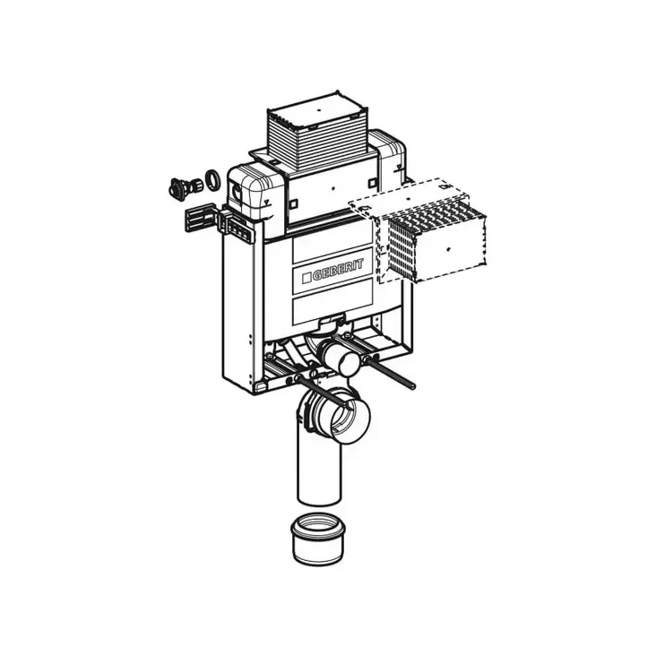 Geberit Kombifix Cisterna empotrada para inodoros suspendidos con kit de fijación Omega 12 cm 110001001