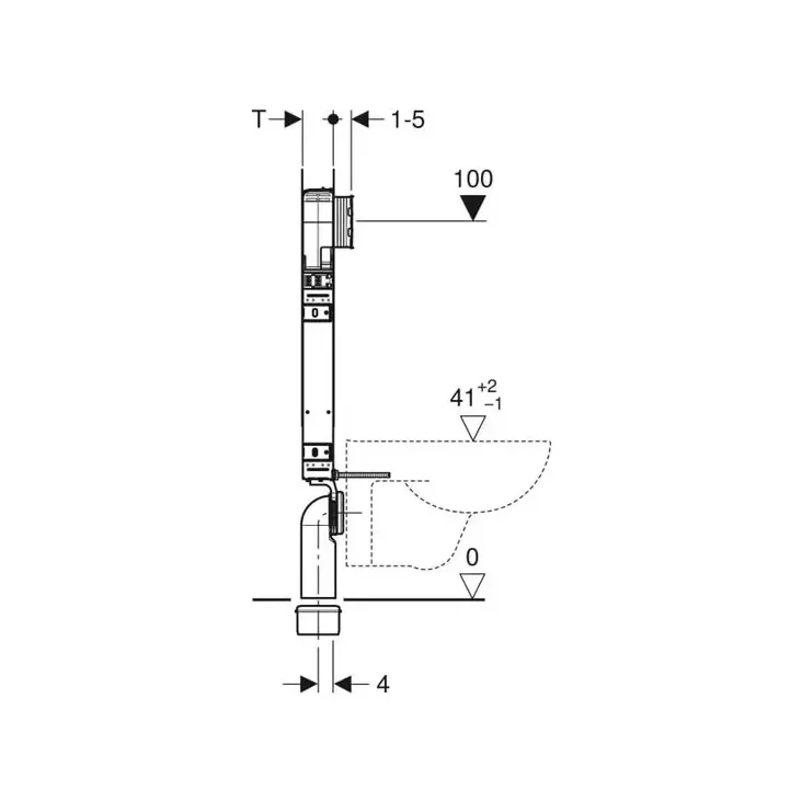 Geberit Kombifix cisterna empotrada para cualquier inodoro suspendido Sigma 8 cm 110793001 Geberit