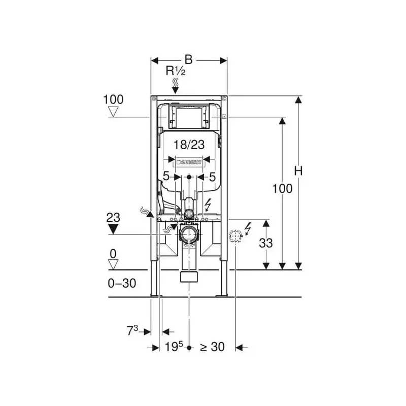 Geberit Duofix cisterna empotrada de 8 cm de fondo Sigma para inodoro suspendido 111791001 Geberit