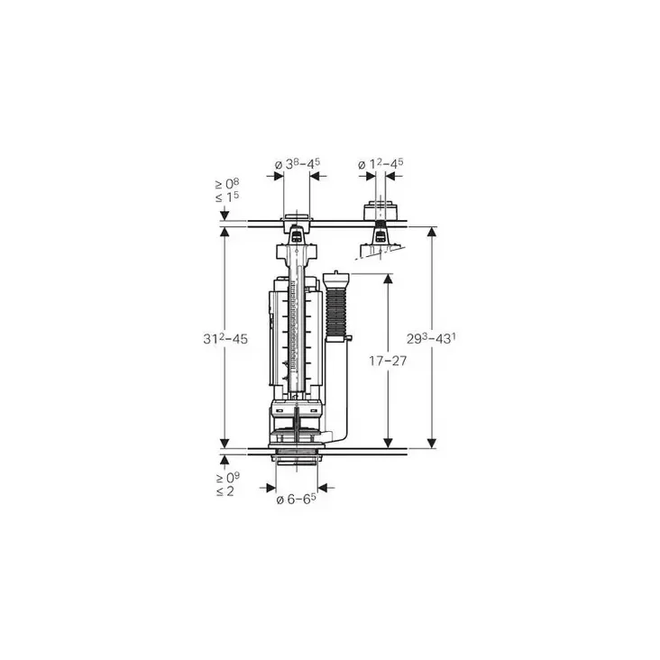Geberit 290 válvula de descarga para cisternas de doble volumen para cisterna universal 282302212 Geberit