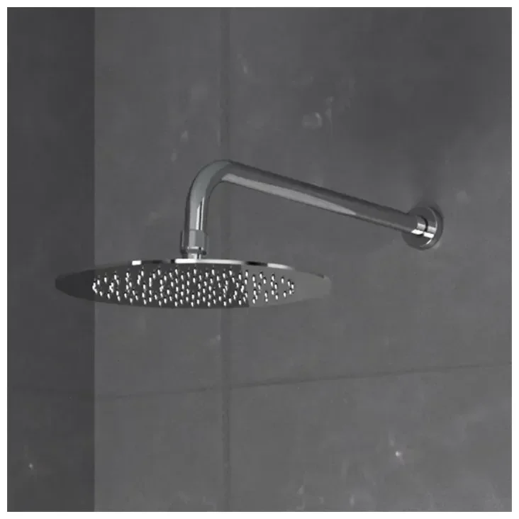 Barra de ducha redonda para pared con acabado cromado y longitud de 40 cm GME