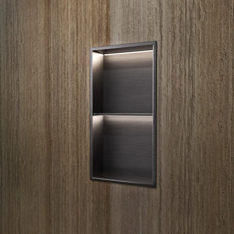 Hornacina de ducha MARSHALL con LED black gun metal
