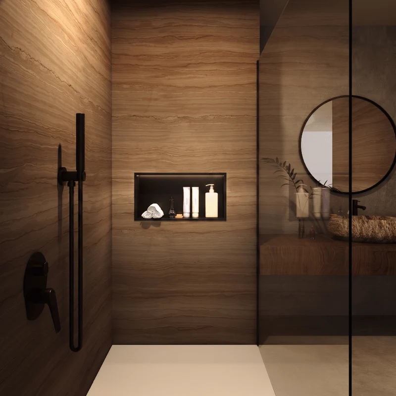 Hornacina de ducha OCEANIC con LED negro