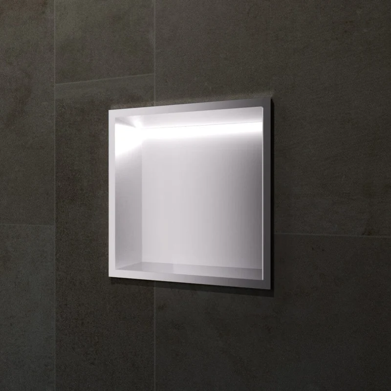 Hornacina de ducha INDIC con LED cromo cepillado