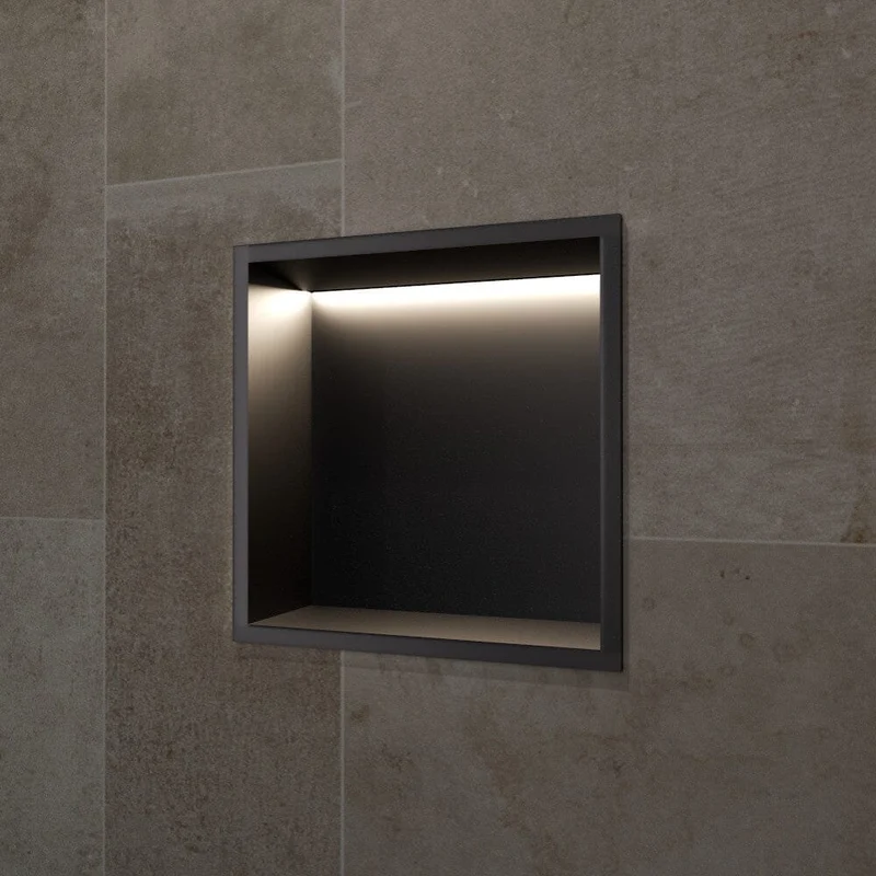 Hornacina de ducha INDIC con LED negro