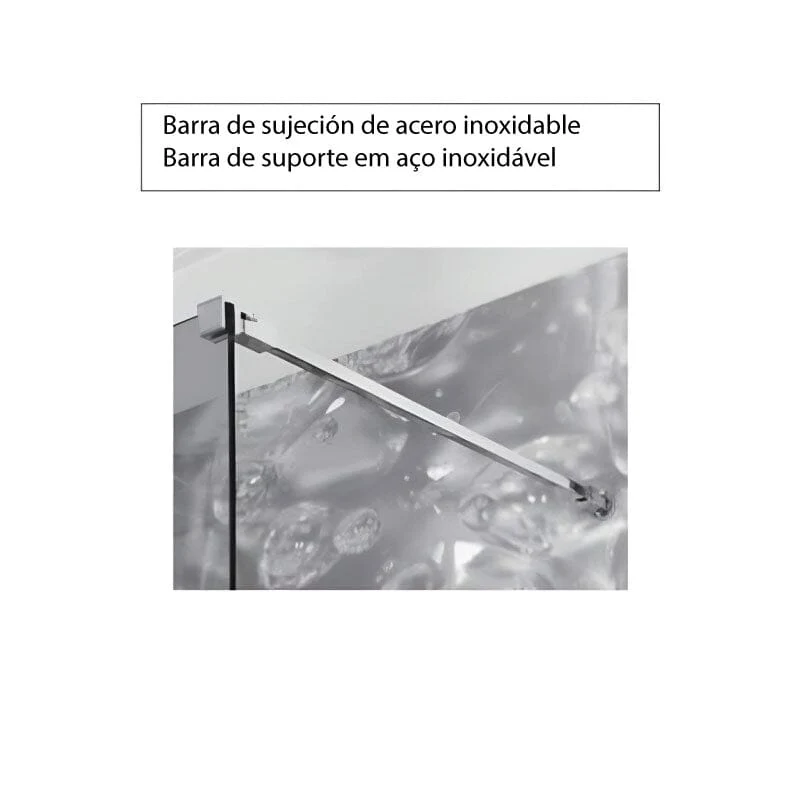 Oferta - Mampara fija ducha 1 hoja WALK IN Perfil Cromado 120x200 cm