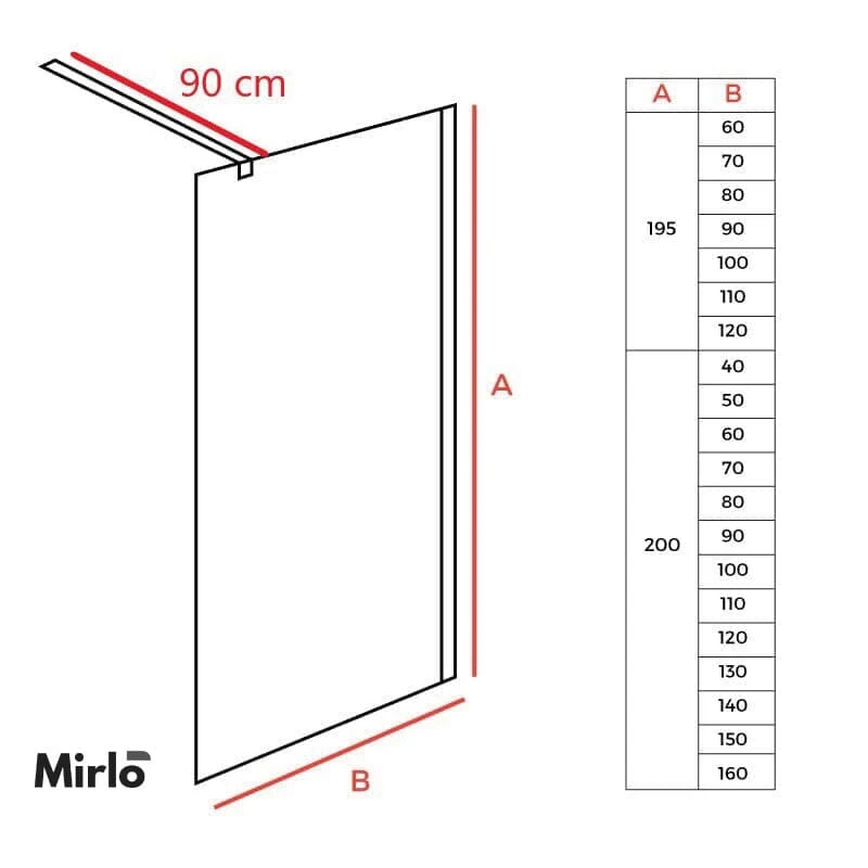 Oferta - Mampara fija ducha 1 hoja WALK IN Perfil Cromado 120x200 cm
