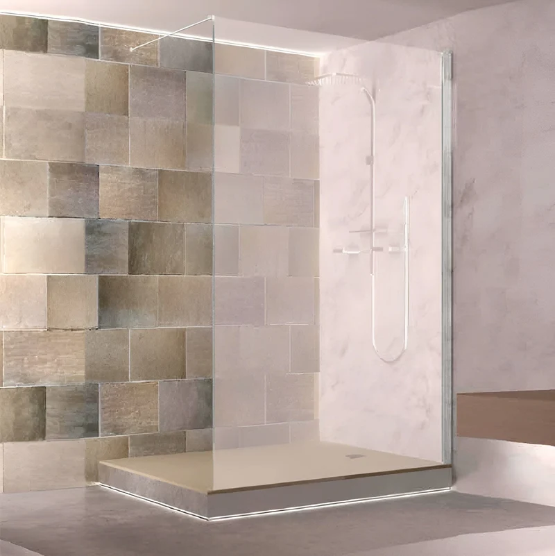 Oferta - Mampara fija ducha 1 hoja WALK IN Perfil Cromado 120x200 cm