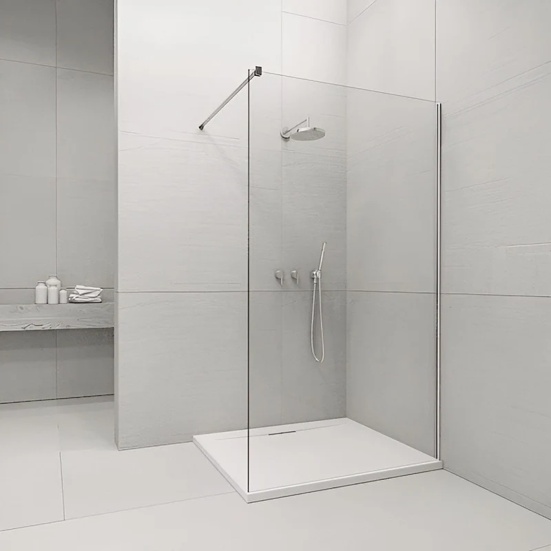 Oferta - Mampara fija ducha 1 hoja WALK IN Perfil Cromado 120x200 cm
