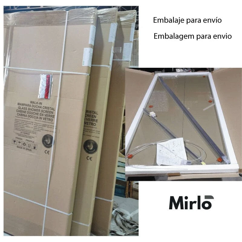 Oferta - Mampara fija ducha 1 hoja WALK IN Perfil Cromado 120x200 cm