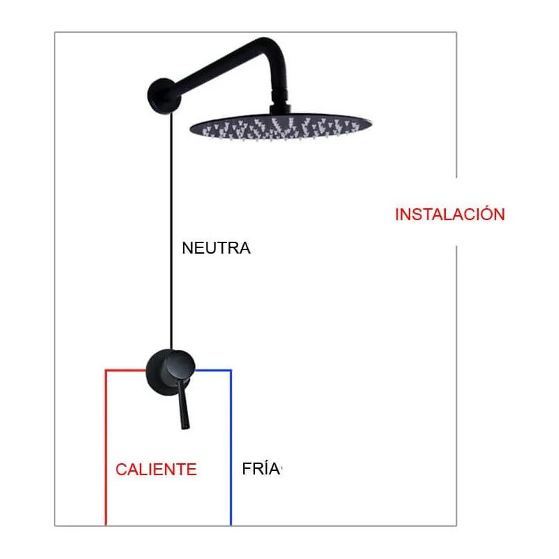 Ducha empotrada monomando redonda TALANA dorado envejecido