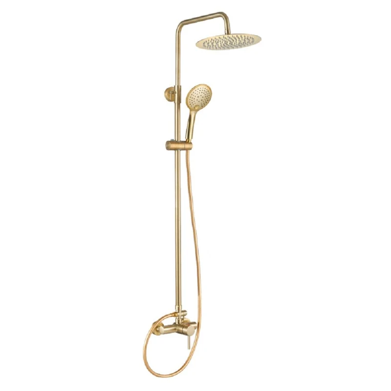 Columna de ducha monomando GINA oro cepillado