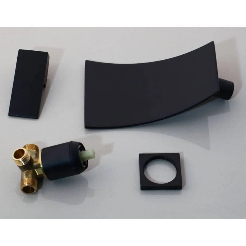 Grifo CASCADA empotrado CALVIN para lavabo/bañera negro mate