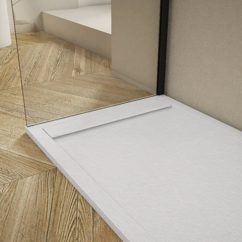 Oferta - Plato de ducha pizarra RIBERA blanco 90x130 cm