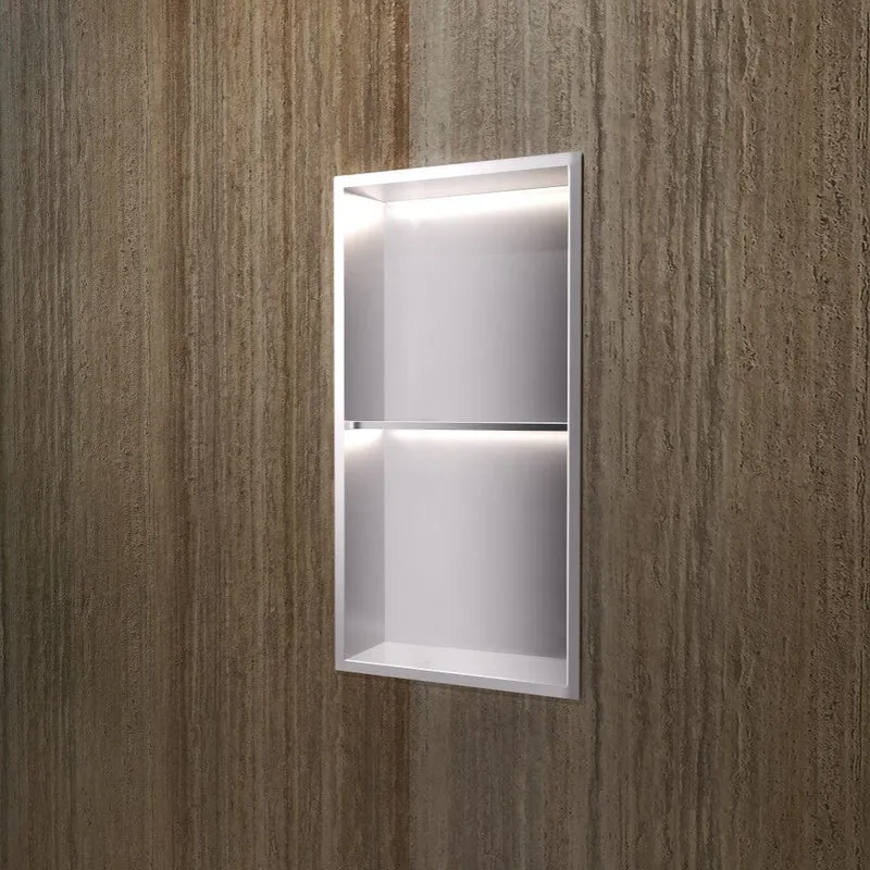 Hornacina de ducha MARSHALL con LED cromo cepillado