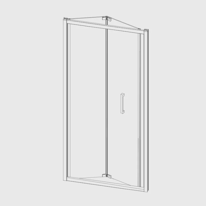 Oferta - Angular de ducha Panel fijo + Puerta plegable PRISMA Negro - 80 cm