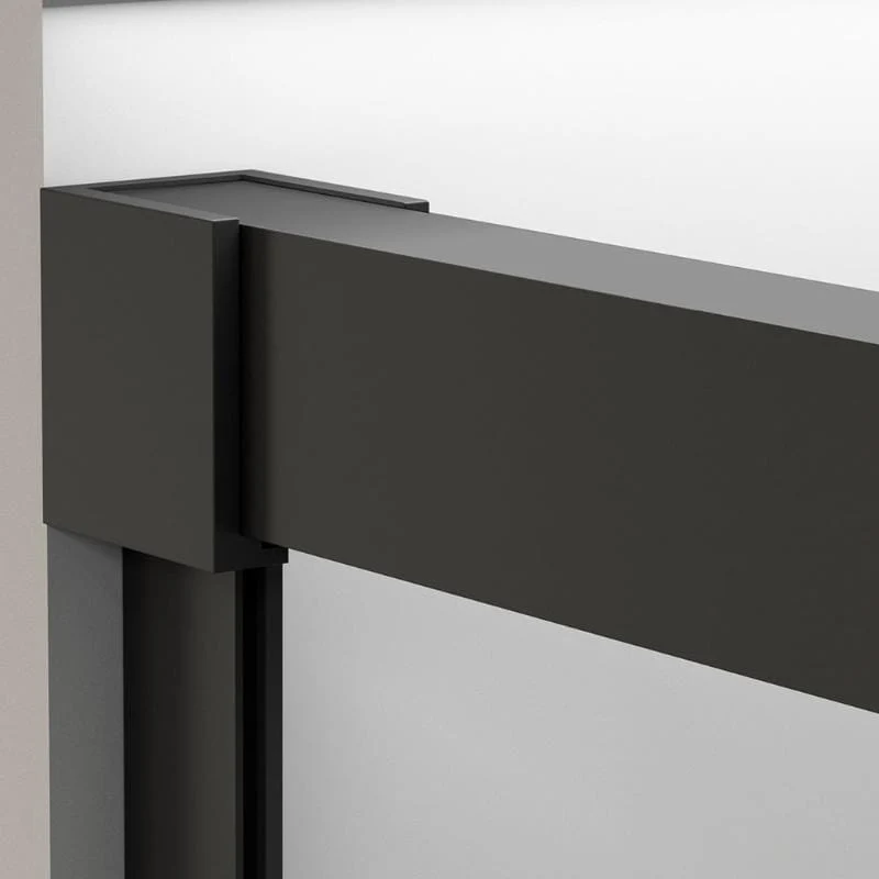 Mampara de ducha frontal + Puerta Corredera y lateral fijo MUSE perfil negro