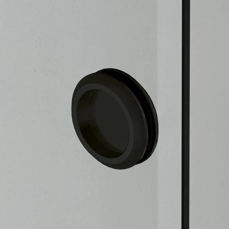 Mampara de ducha frontal + Puerta Corredera y lateral fijo MUSE perfil negro