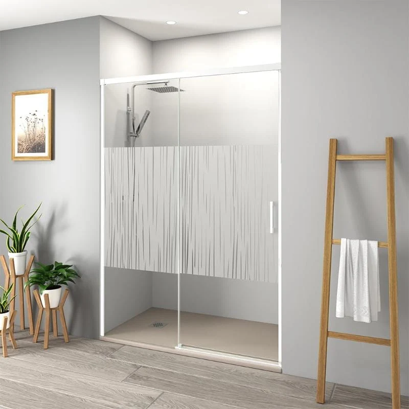 Mampara de ducha frontal + Puerta Corredera MUSE blanco