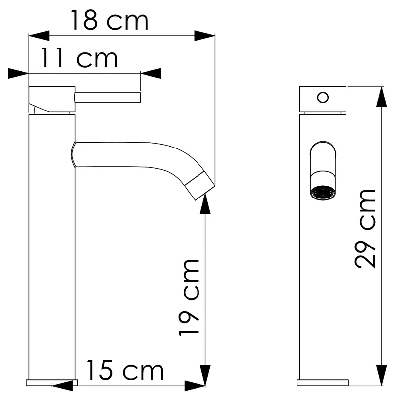Grifo lavabo alto SLIGO cromado