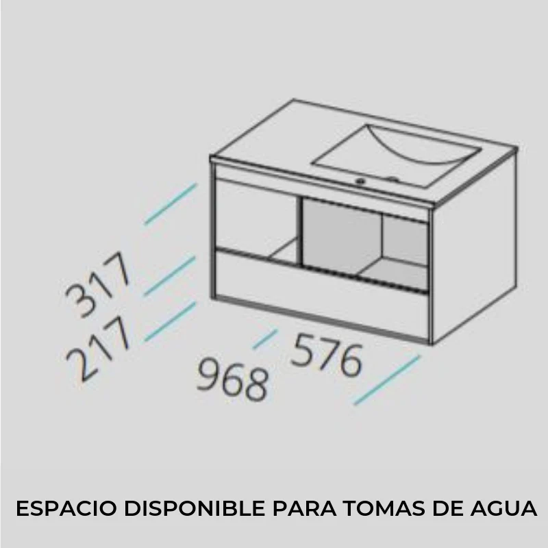 Mueble de Lavabo suspendido TUELA - 100 cm de ancho