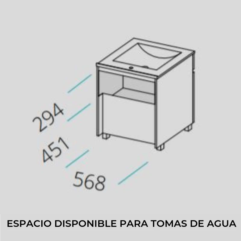 Mueble de Lavabo con Patas LUUP - 60 cm de ancho