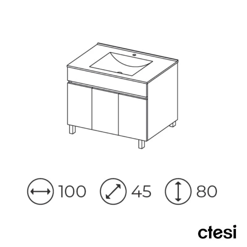 Mueble de Lavabo con Patas LUUP - 100 cm de ancho