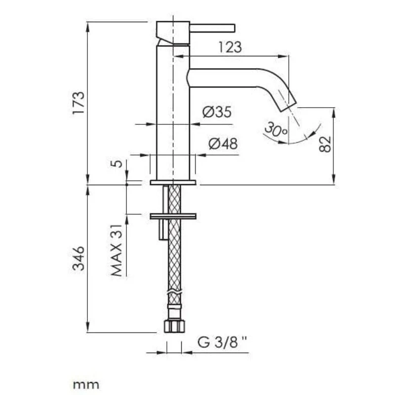 Grifo monomando para lavabo LOOP en 6 colores
