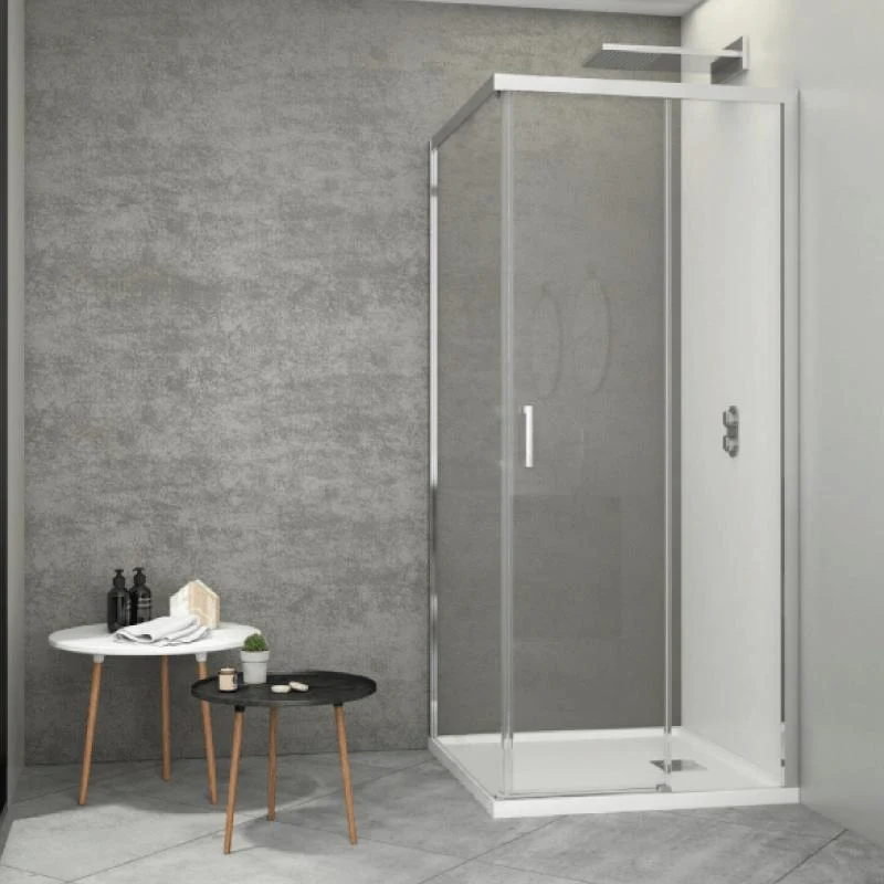 Mampara de ducha frontal + Puerta Corredera JOHNSON