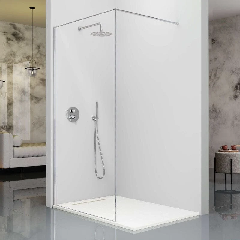 Oferta - Panel fijo de ducha FRESH ARENA Plata brillo de 90cm
