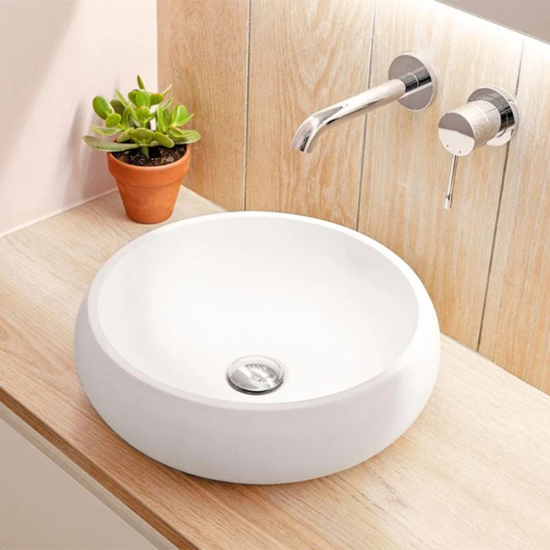 Lavabo redondo para encimera en piedra sintética RONDO