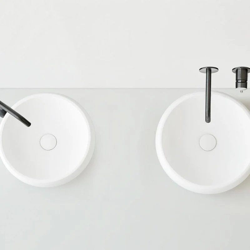 Lavabo redondo para encimera en piedra sintética RONDO