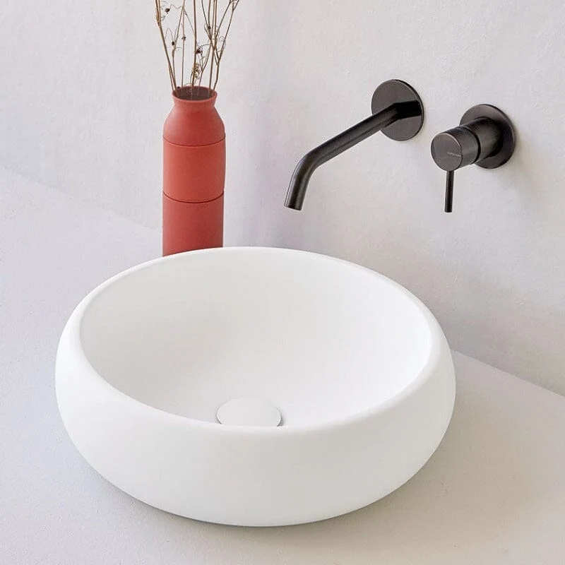 Lavabo redondo para encimera en piedra sintética RONDO