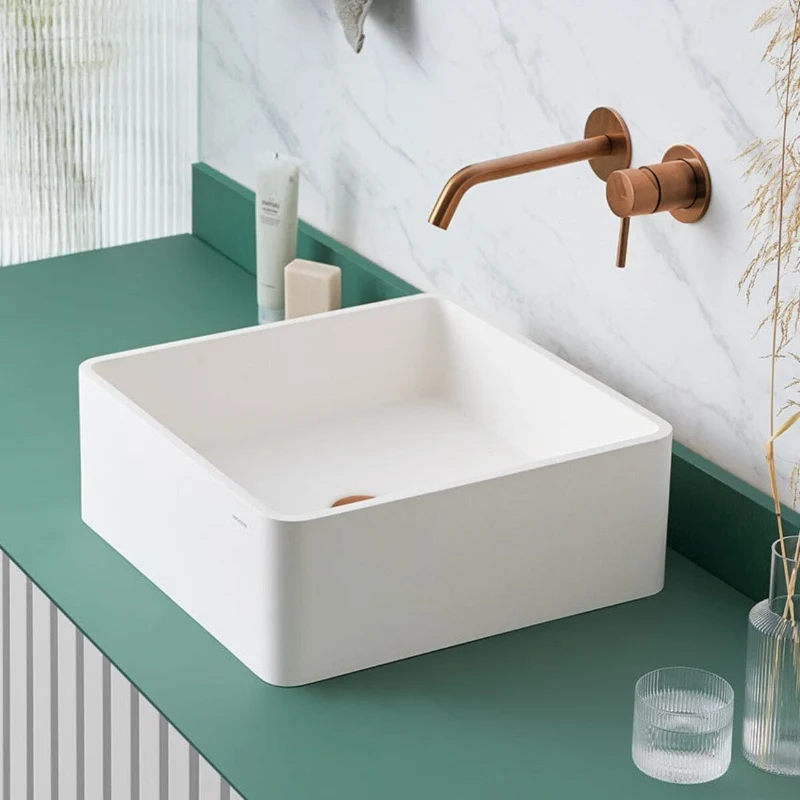 Lavabo cuadrado para encimera en Sanydur ARTANA