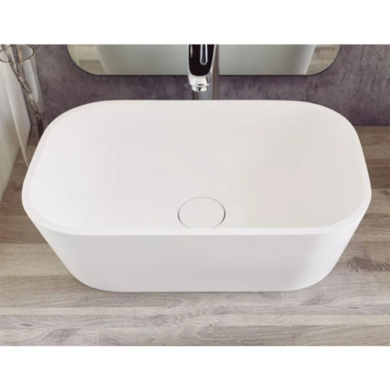 Lavabo rectangular para encimera en Solid Surface RUST