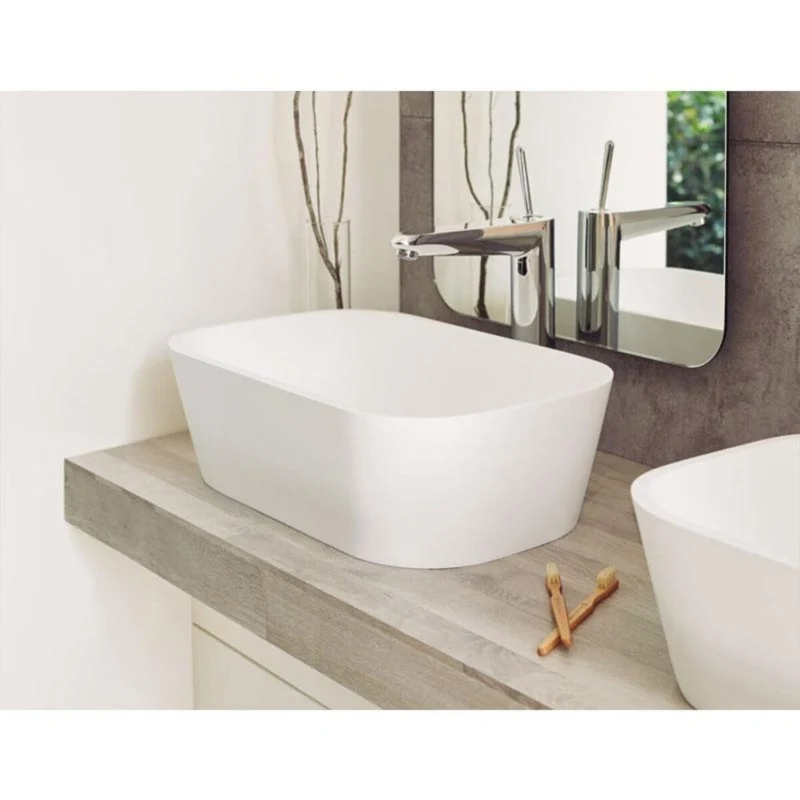 Lavabo rectangular para encimera en Solid Surface RUST